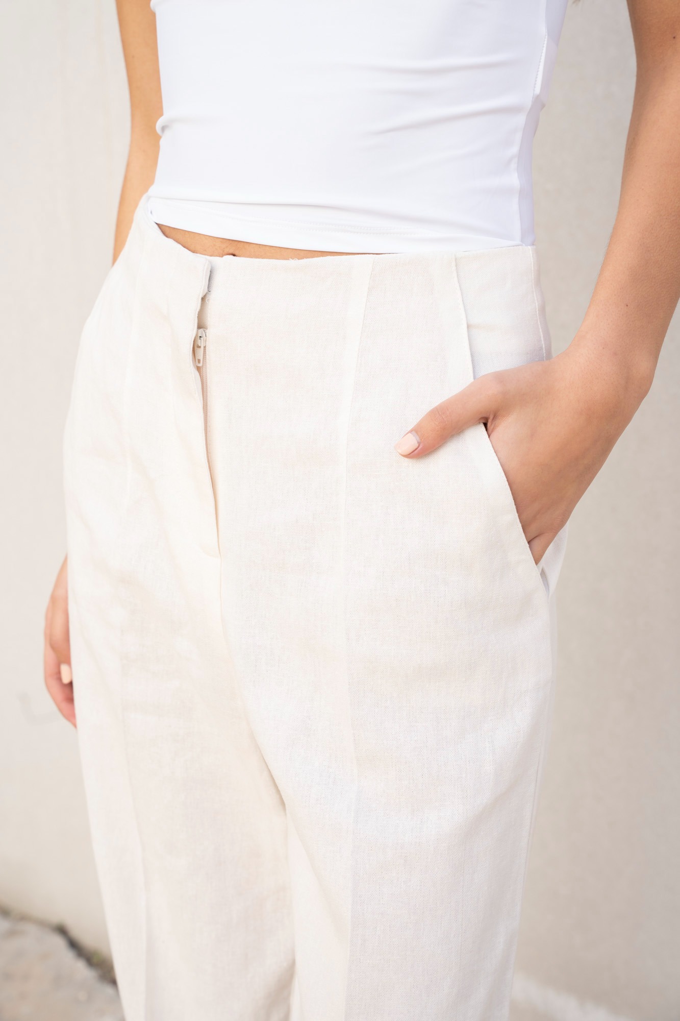 Pantalón Pepa Lino Blanco - Imagen 4