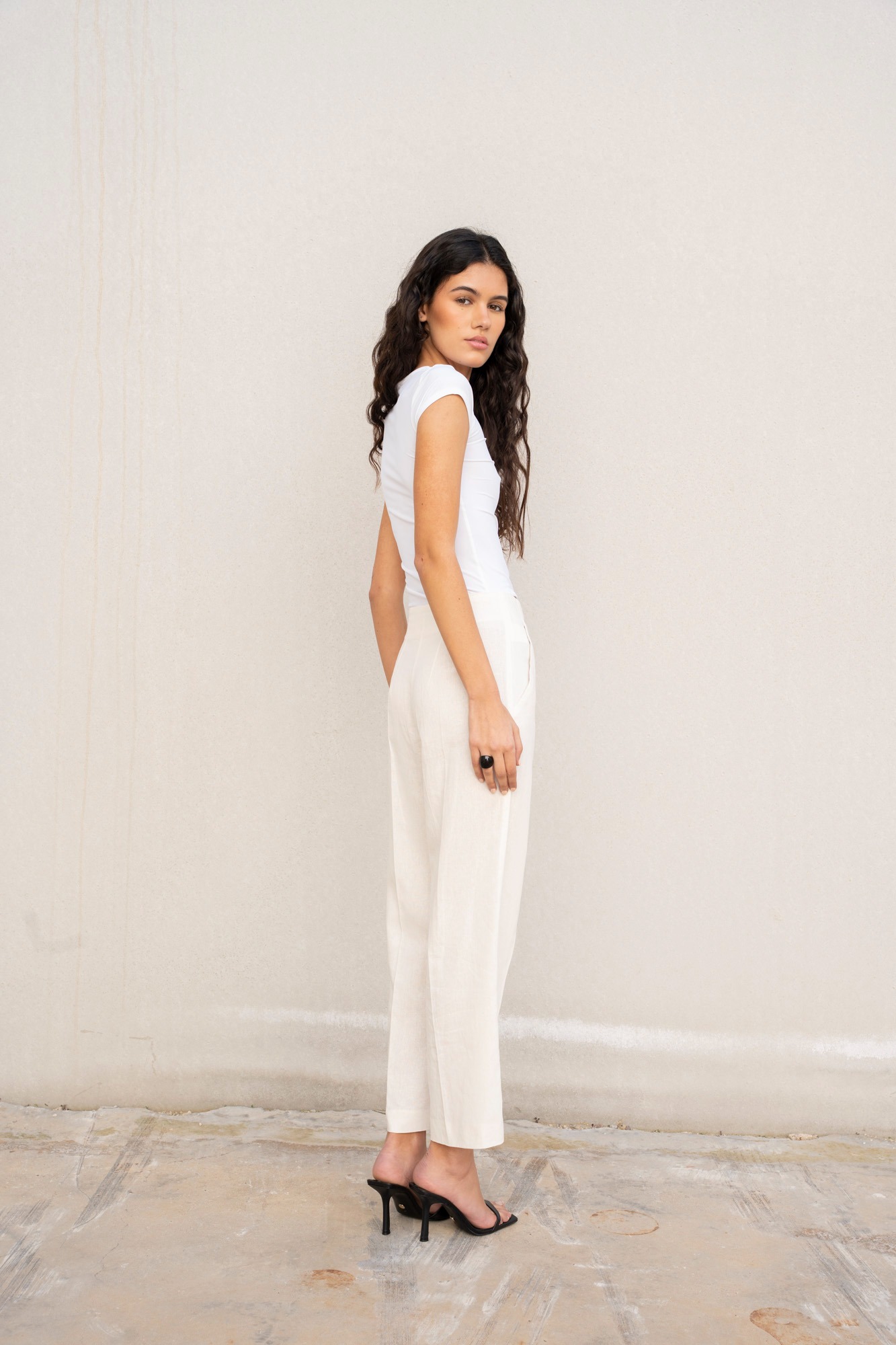 Pantalón Pepa Lino Blanco - Imagen 3